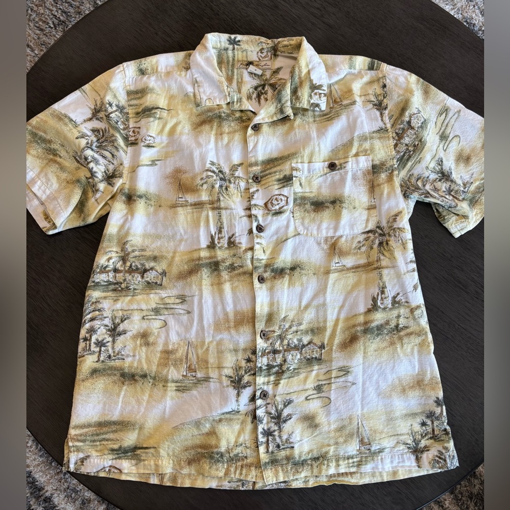 Joe Marlin Men’s shirt Medium Palm trees. Perfect condition.